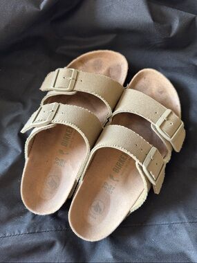 Birkenstock Arizona Canvas, Vegan Double Buckle khaki